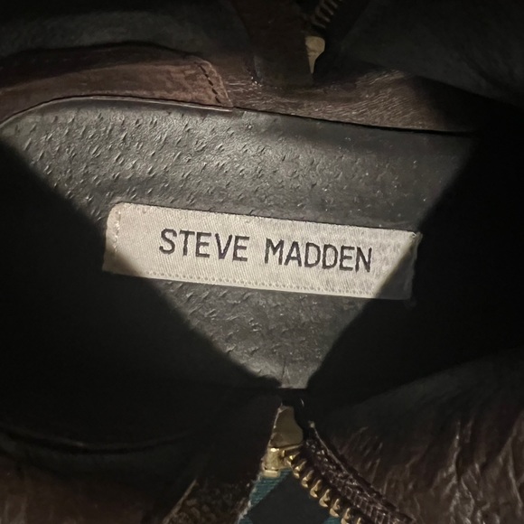 Steve Madden 4-zipper Brown Suede Back quilted Sz 9 Ankle Boots - Picture 12 of 14